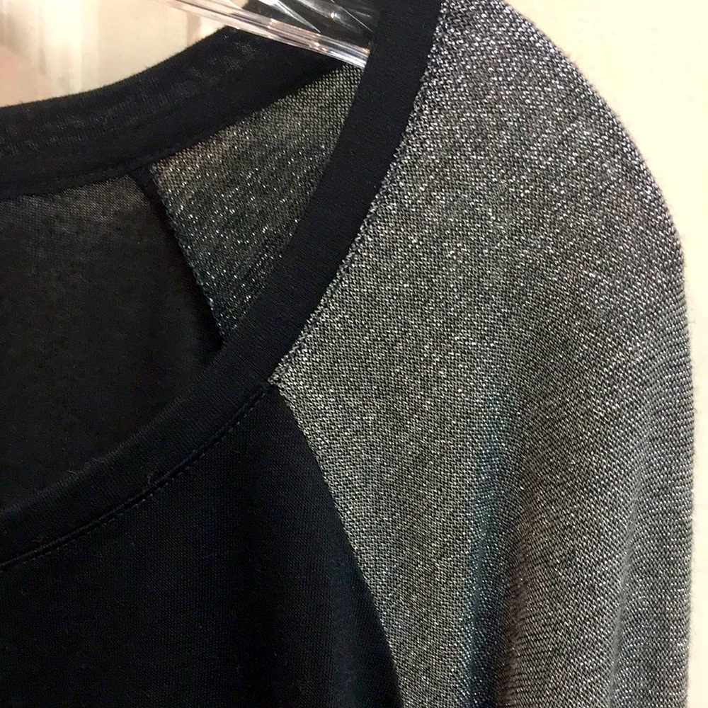 Semi-Sheer Silver/Black Mesh Top - Picture 3 of 7
